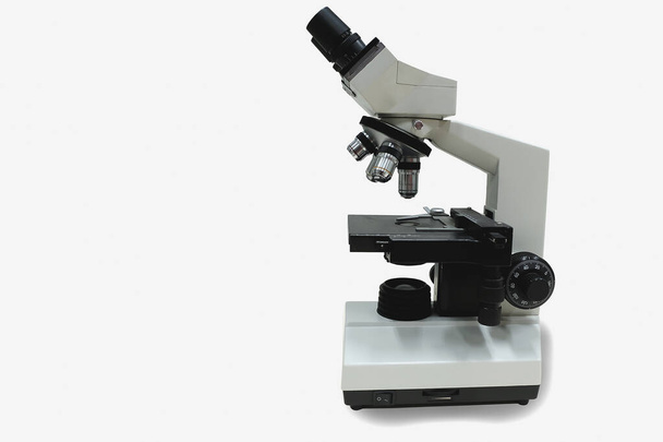 Laboratory Microscope isolated on white - Photo, Image