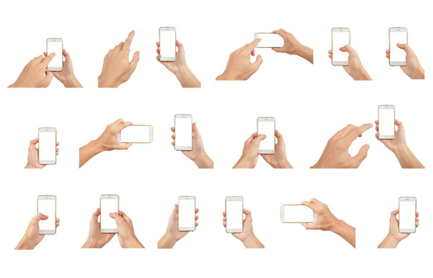 携帯電話やスマートフォンは白地に隔離され - 写真・画像