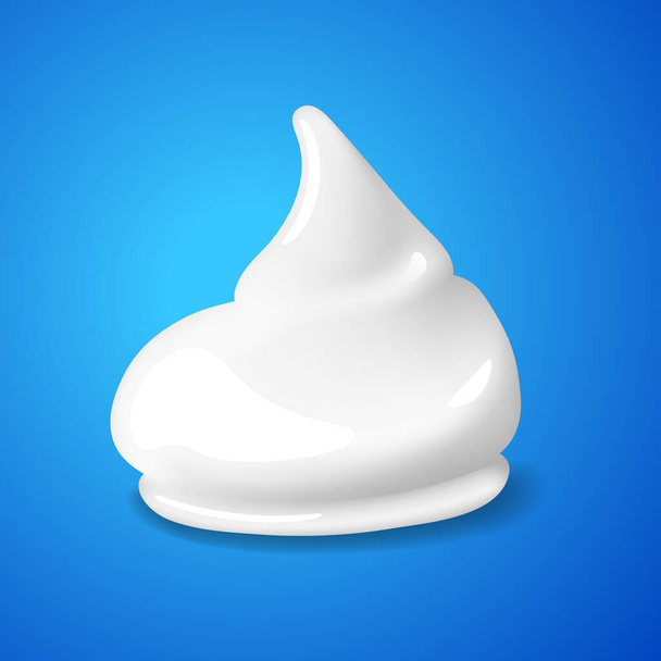 Realistic shaving gel or shaving foam cream soap mousse icon Vector realistic illustration isolated on blue background. - Vector, Image