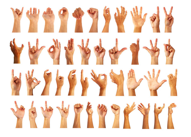 collection about hand in gesture - Photo, Image