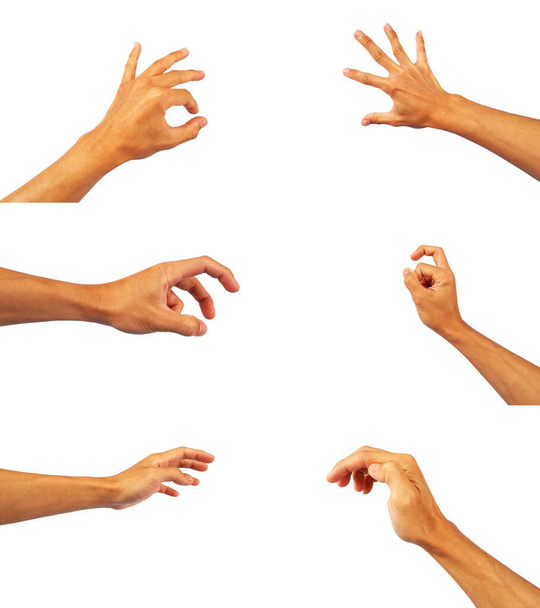 mains collection de asiatique homme dans gestes - Photo, image