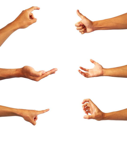 руки коллекция азиатского человека в жесты
 - Фото, изображение