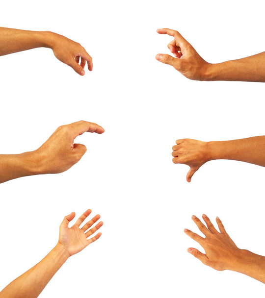 hands collection of asian man in gestures - Foto, Imagem
