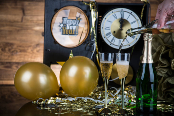 New Year's Eve, champagne, new year. - Φωτογραφία, εικόνα