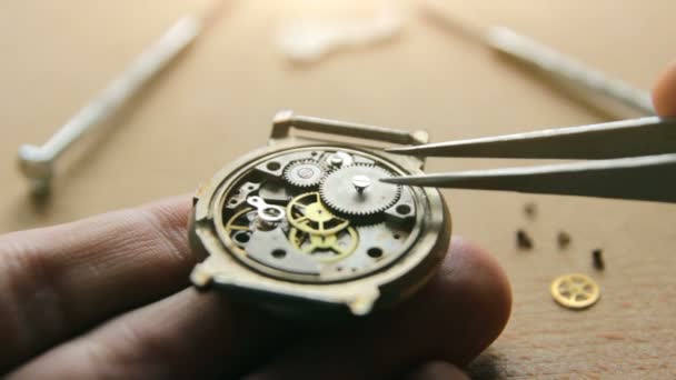 時計職人のワークショップ、機械式時計の修理 - 映像、動画