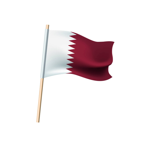 Bandera de Qatar sobre fondo blanco. Ilustración vectorial
 - Vector, Imagen