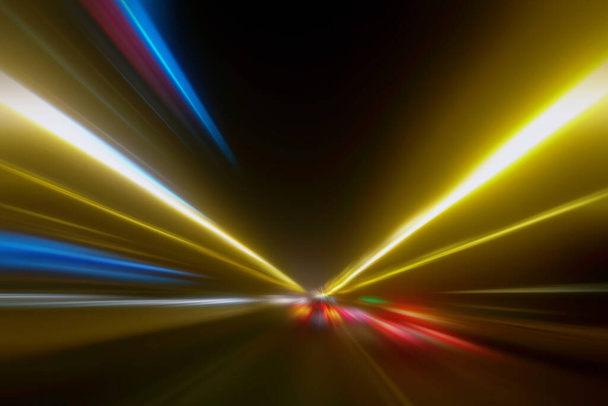 Light Trails in the Dark, Traffic Light Trails, Abstract Traffic Lines Background - Foto, Imagen