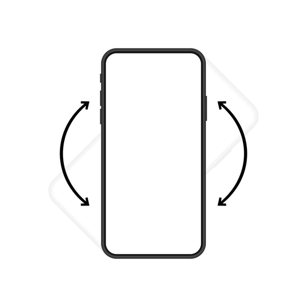 Smartphone with different variant of rotate position. turn your phone whatever. Modern vector illustration. - Vector, Image