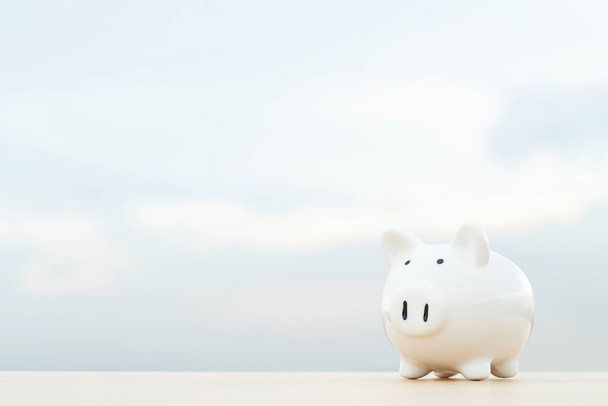 Ahorro de cerdo, Banco para promover el ahorro de dinero en acciones, seguros - Foto, Imagen