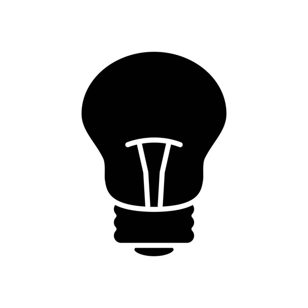 icono de luz bombilla tradicional, estilo silueta
 - Vector, Imagen