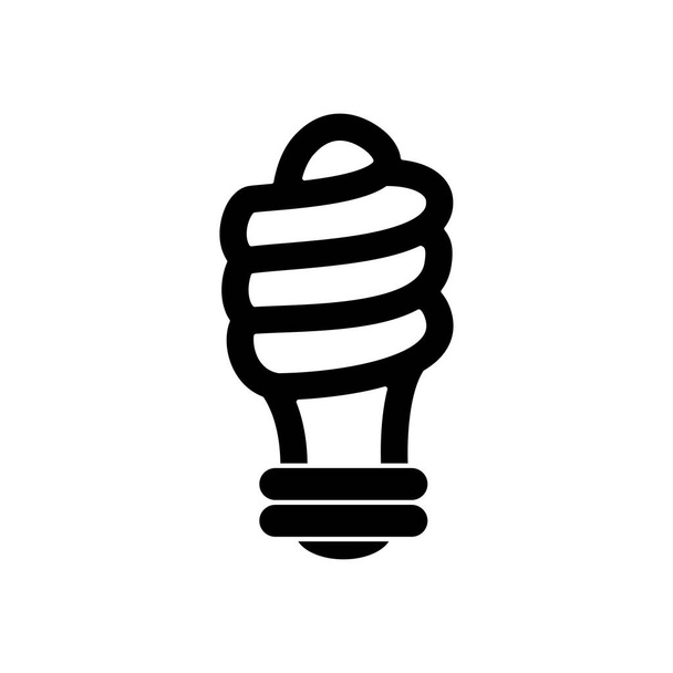 mini espiral bombilla icono de luz, estilo silueta
 - Vector, imagen