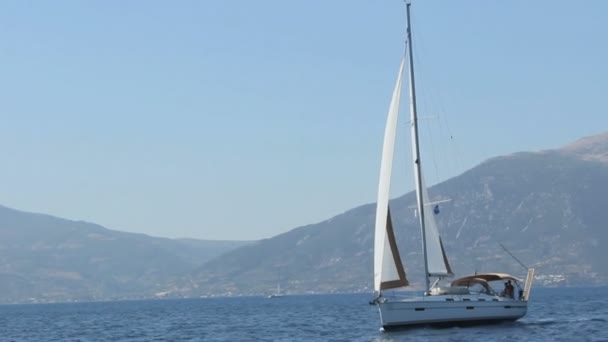 scenic footage of beautiful scenery and sailing boat - Footage, Video