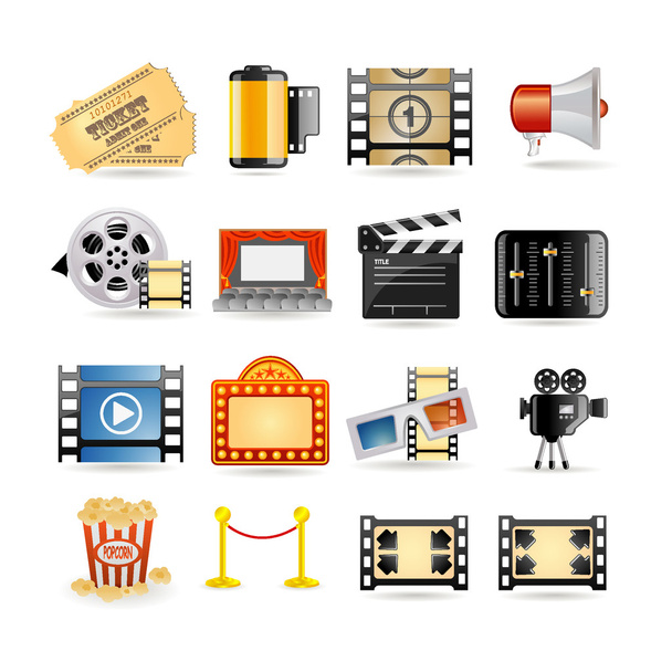 Movie icon set - Vector, Image
