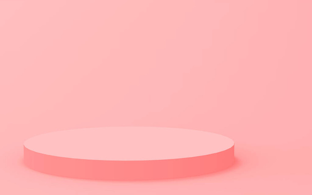 3d rosa cilindro podio minimale studio sfondo. Rendering astratto della forma geometrica dell'oggetto 3d. Espositore per prodotto valentino. - Foto, immagini
