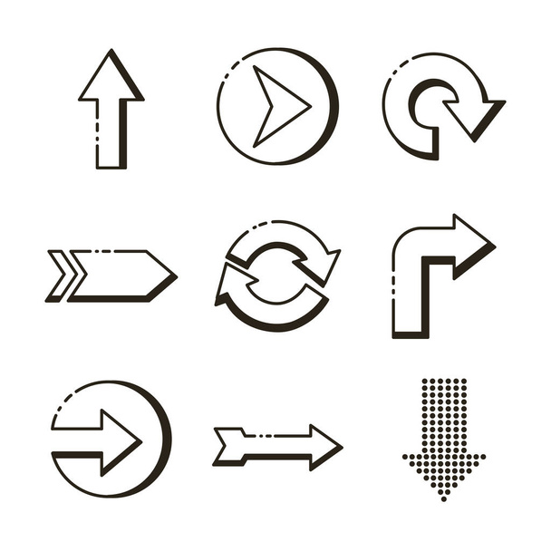 conjunto de flechas establecer iconos
 - Vector, imagen