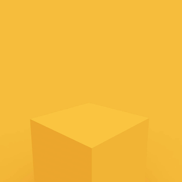 Scène podium scène jaune 3d fond studio minimal. Illustration abstraite d'objet de forme géométrique 3d. Affichage pour produits de vacances d'été. - Photo, image