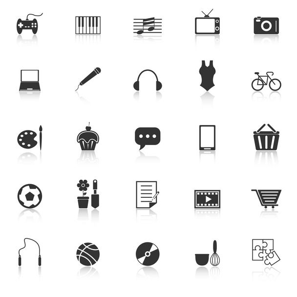 Hobby-Symbole mit weißem Hintergrund - Vektor, Bild