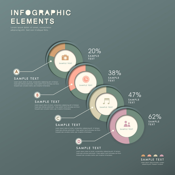 abstract ring bar chart infographics - Vetor, Imagem