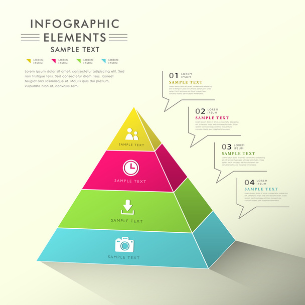 abstract pyramid chart infographics - Вектор, зображення