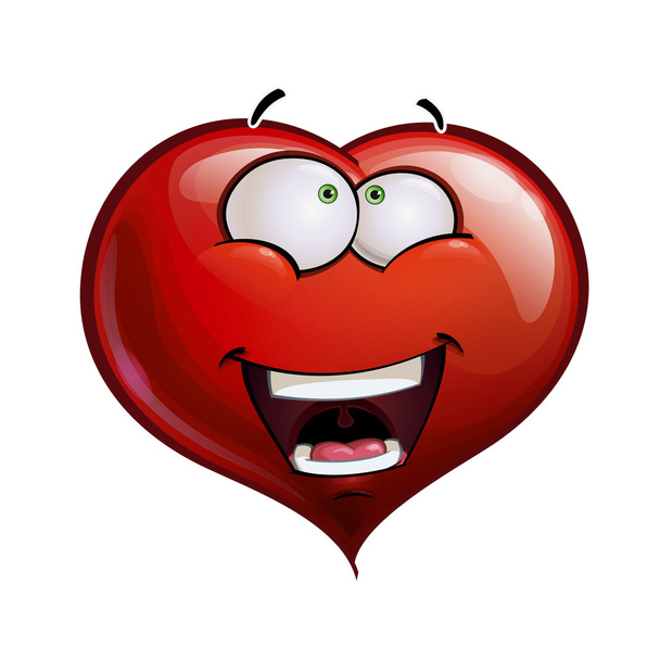 Corazón se enfrenta a felices emoticonos - Errante
 - Vector, Imagen