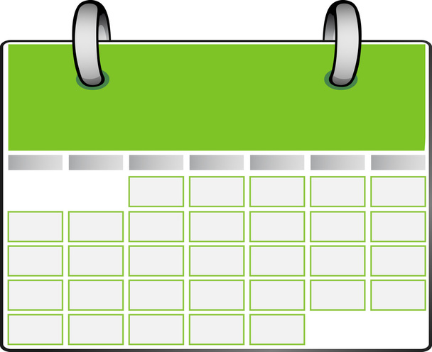 Kalendarz zielony - Wektor, obraz