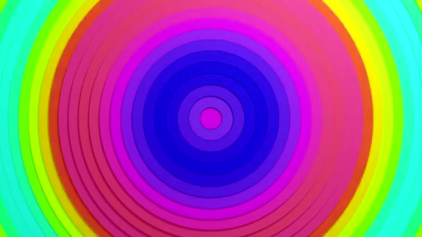 Абстрактный рисунок с эффектом смещения и гладкой радугой. Анимация разноцветных чистых колец. Абстрактный фон для деловой презентации. Бесшовная петля 4k 3D рендеринг
 - Кадры, видео