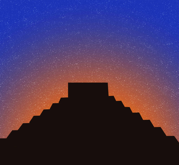 3d illustration of an Aztec or Maayan pyramid during the early morning - Zdjęcie, obraz