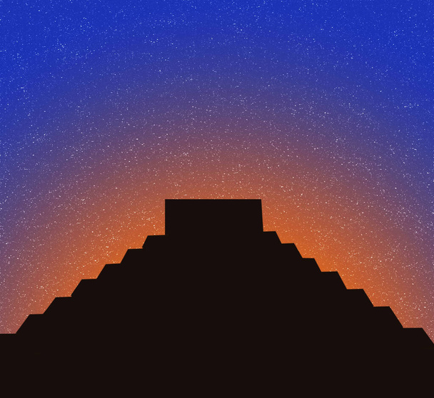 3d illustration of an Aztec or Maayan pyramid during the early morning - Photo, Image