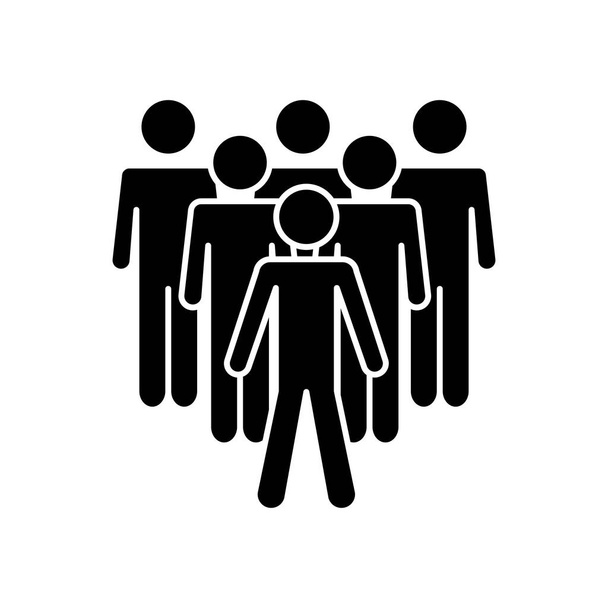 csoport férfi álló ikon, sziluett stílus - Vektor, kép