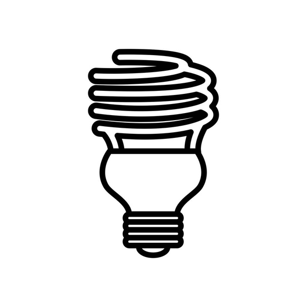 espiral bombilla icono de luz, estilo de línea
 - Vector, imagen