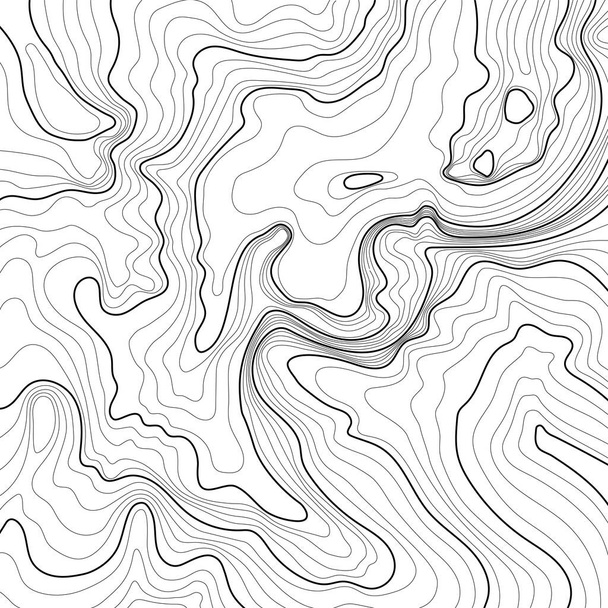 Térképes topográfia. Vektor absztrakt topográfiai térkép koncepció helyet a másolatot. Fekete-fehér hullám. Absztrakt papírvágás. Absztrakt színes hullámok. Hullámos zászlók. Színgeometriai forma. - Vektor, kép