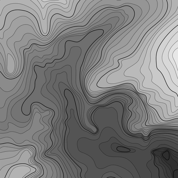 Mapa línea de topografía. Concepto de mapa topográfico abstracto vectorial con espacio para su copia. Onda blanca y negra. Corte de papel abstracto. Ondas coloridas abstractas. Banderas onduladas. Forma geométrica de color
. - Vector, Imagen