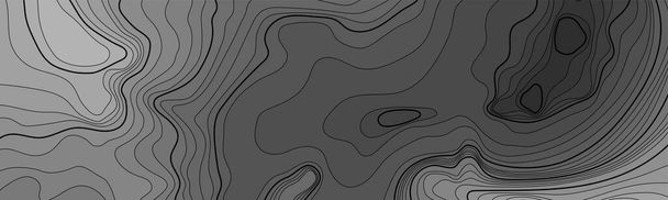 Kartenlinie der Topographie. Vektor abstraktes topografisches Kartenkonzept mit Platz für Ihre Kopie. Schwarz-weiße Welle. abstrakter Papierschnitt. abstrakte bunte Wellen. Wellenfahnen. Farbe geometrische Form. - Vektor, Bild