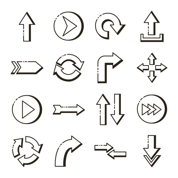 bundle of arrows set icons - Vector, Image