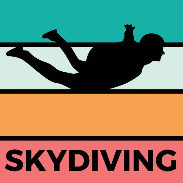 skydiving σιλουέτα αθλητισμός δραστηριότητα διάνυσμα γραφικά - Διάνυσμα, εικόνα