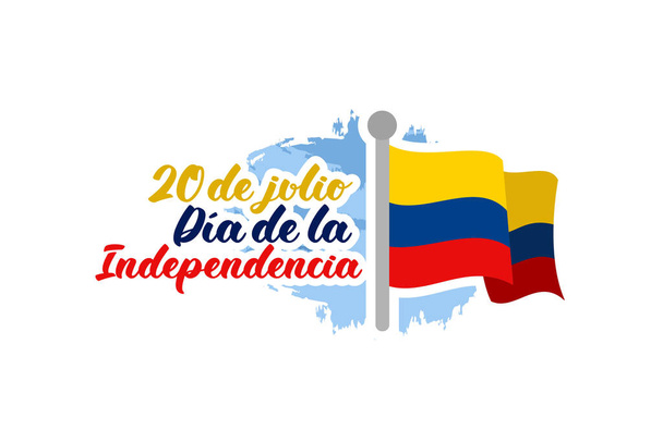 Traducir: 20 de julio, Día de la Independencia (día de la independencia) de Colombia vector ilustración. Adecuado para tarjeta de felicitación, póster y pancarta.  - Vector, Imagen