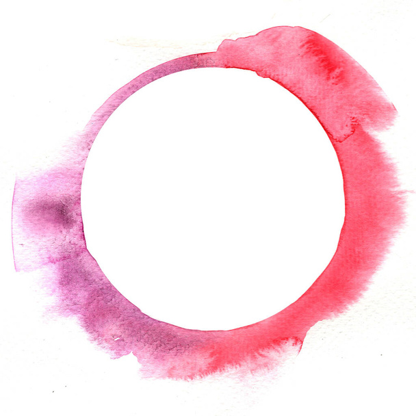 Abstract aquarel met de hand schilderen banner buitenste cirkel vorm voor decoratie kunstwerk. - Foto, afbeelding