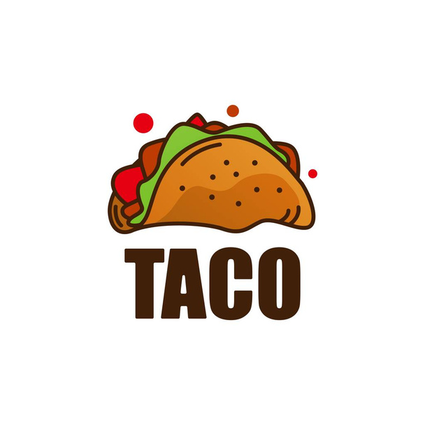 taco ruoka logo vektori kuvake kuva - Vektori, kuva