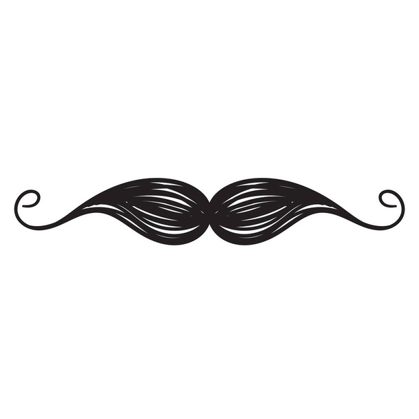 hand drawn mustache icon illustration doodle style vector - Vector, Image