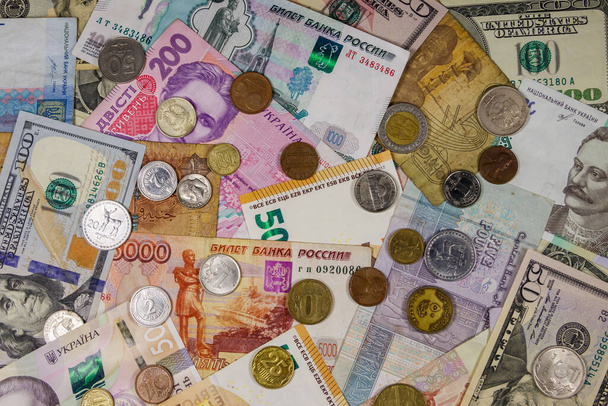 Antecedentes de billetes y monedas de diferentes países
 - Foto, Imagen