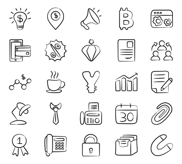 Business and Marketing in Modern Doodle Style Pack  - Vecteur, image