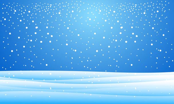 Flocons de neige et fond d'hiver, Paysage d'hiver, design vectoriel - Vecteur, image