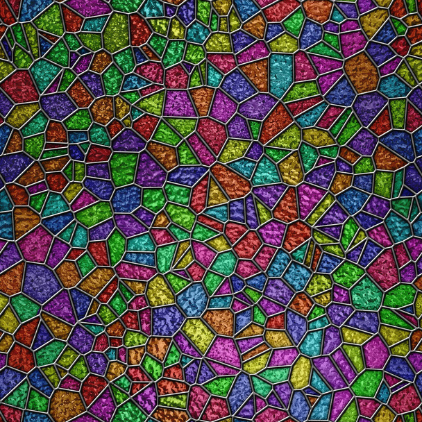 Бесшовная текстура витража с геометрическим рисунком для окон, цветное стекло, 3d иллюстрация - Фото, изображение