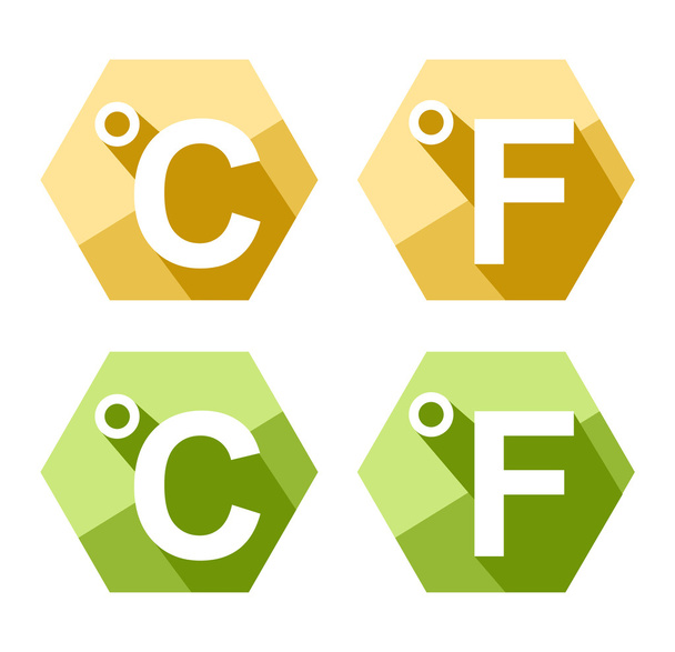 Design piatto Celsius e icona simbolo Fahrenheit set isolato su bianco
 - Vettoriali, immagini