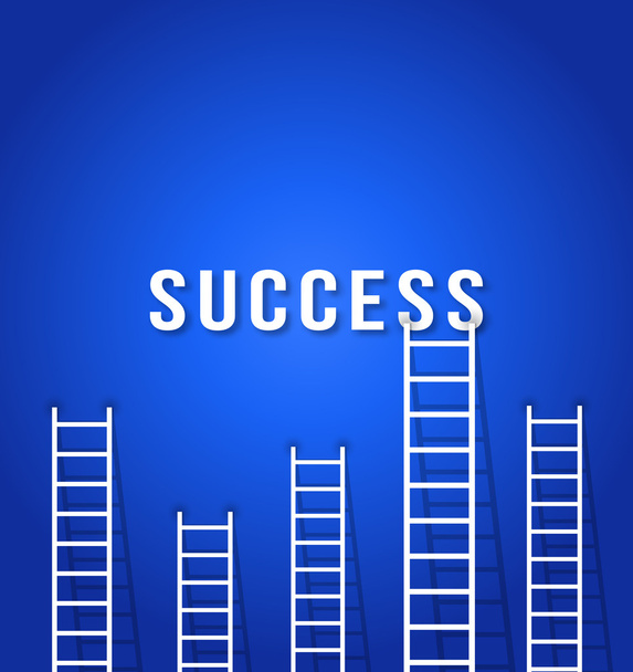 Лестничная конкуренция к успеху - концепция успеха бизнеса
 - Вектор,изображение