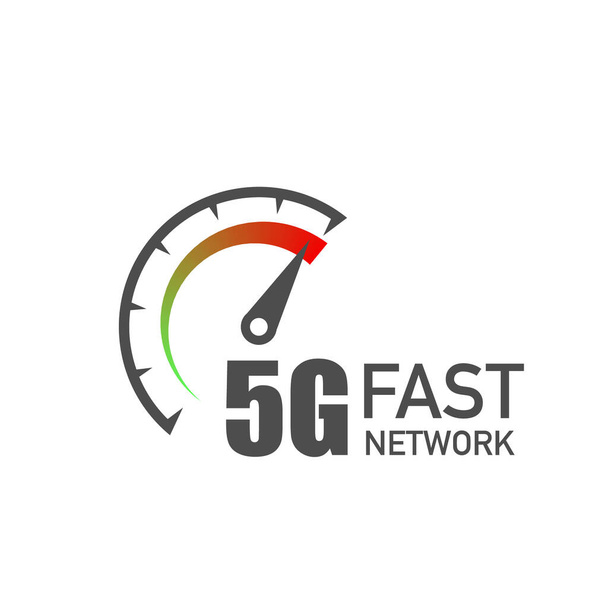 Szybkość 5g szybkie logo sieci na białym. Ikona wektora. EPS 10 - Wektor, obraz