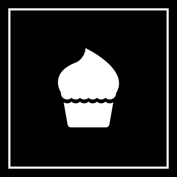 cup kakku kuvake valkoisella taustalla. Elintarvikkeiden vektoriainesosa
 - Vektori, kuva