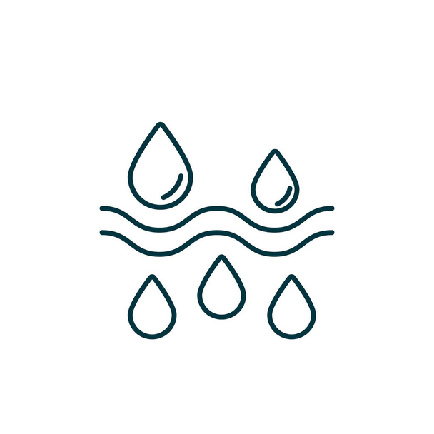 Icono de línea de humedad, pictograma vectorial de crema hidratante. Ilustración del cuidado de la piel, signo para el embalaje de cosméticos. - Vector, imagen
