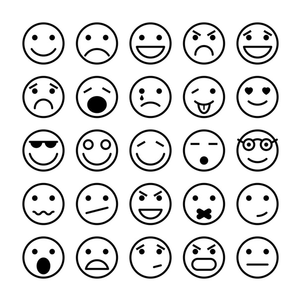 Smiley faces elements for website design - Vector, Image