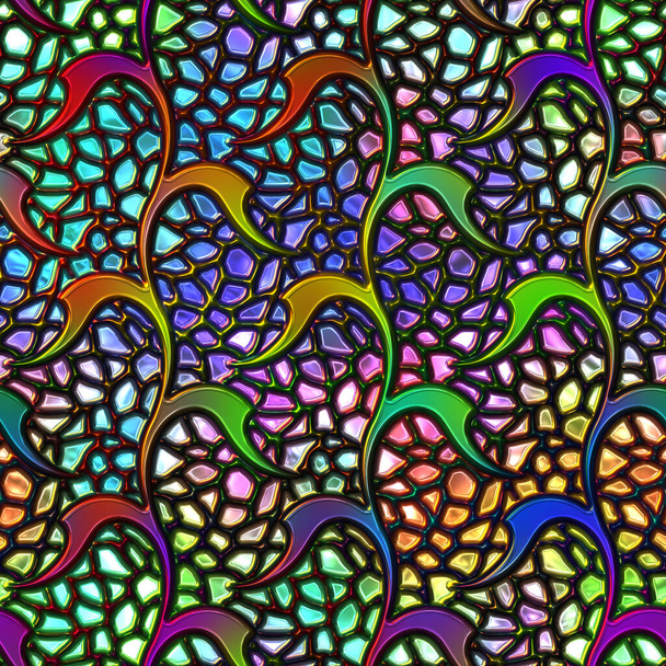 Pattern seamless texture on bright background, glass texture, 3d illustration - Photo, Image